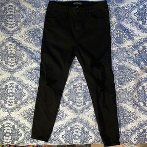 High Waisted black ripped jeans